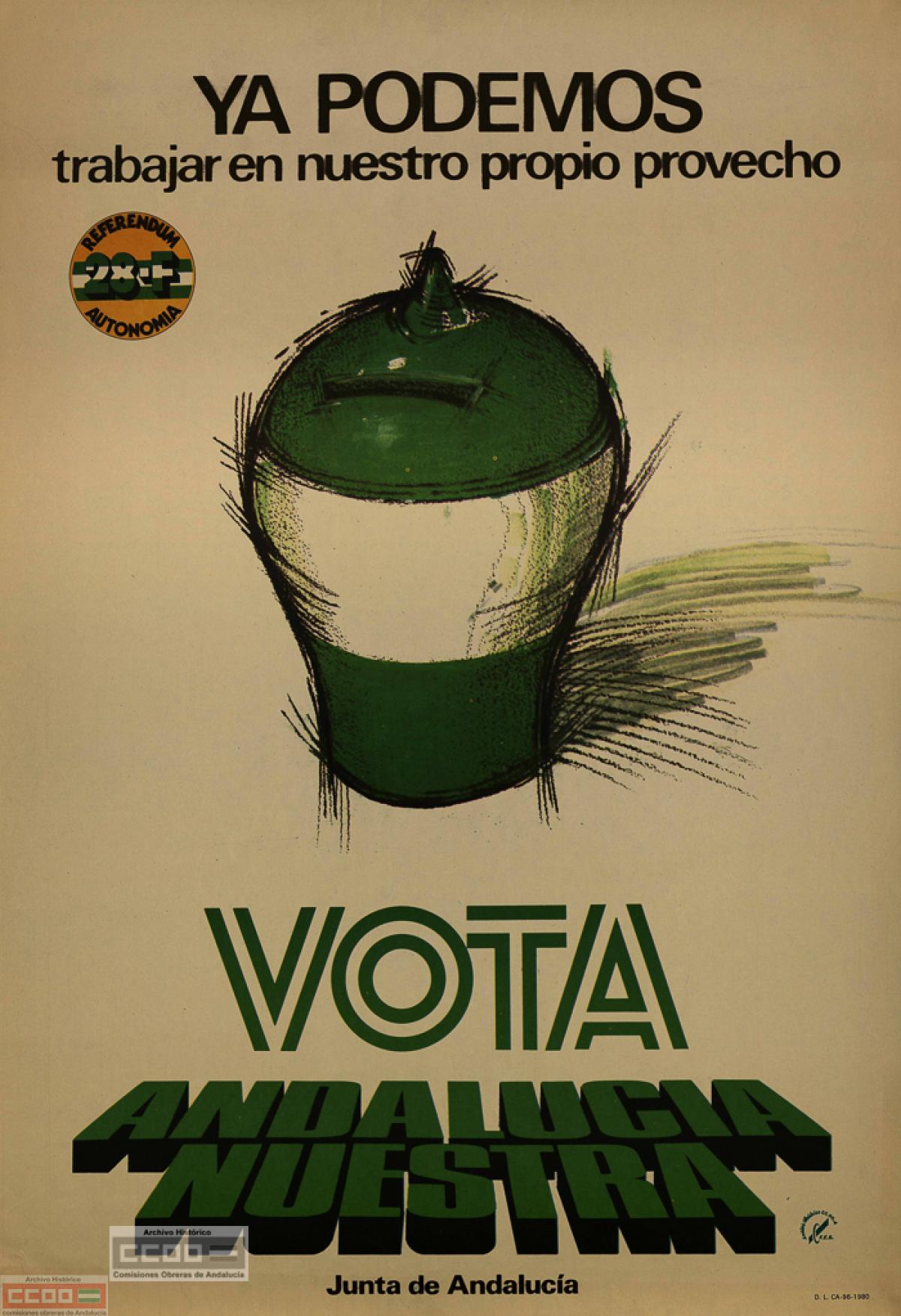 Cartel de la Junta de Andaluca para el referndum del 28F, 1980