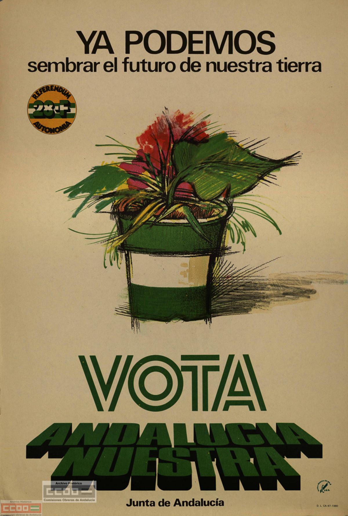 Cartel de la Junta de Andalucía para el referéndum del 28F, 1980