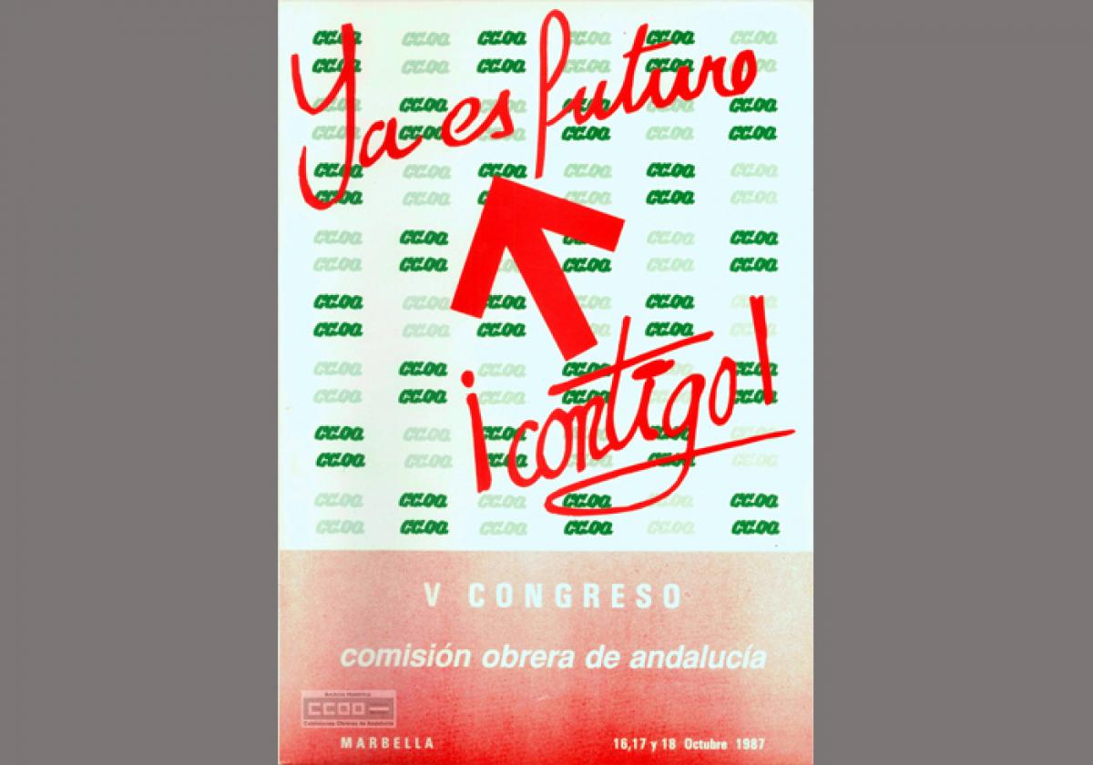 Cartel del quinto congreso de CCOO de Andalucía (1987)