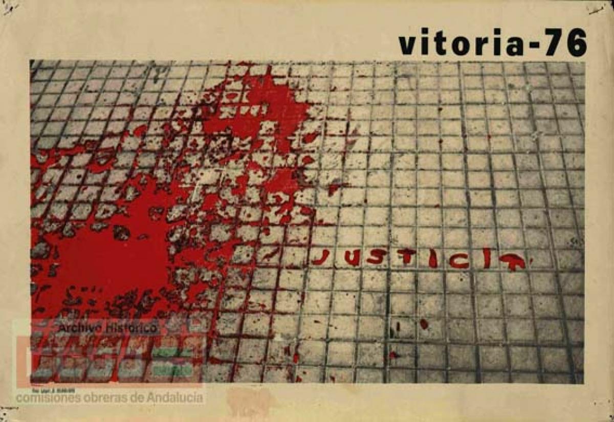 Cartel denunciando los asesinatos de Vitoria
