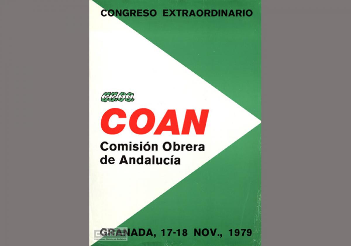 Cartel del congreso extraordinario (segundo) de CCOO de Andalucía (1979)