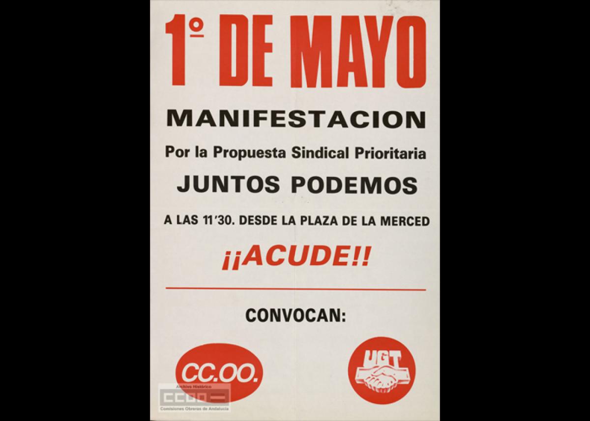 Cartel del Primero de mayo de 1990 en Málaga