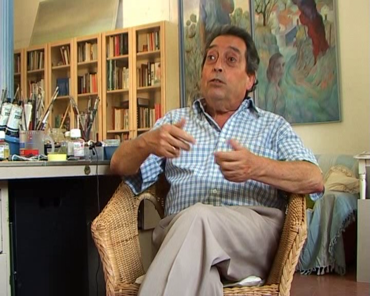 Francisco Cuadrado en su domicilio durante la entrevista